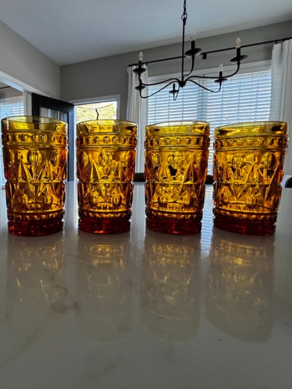 Vintage Brockway American Concord Amber Juice Glasses Set of 4